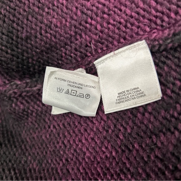 Jones New York Cardigan Sweater Women’s Medium Black Purple Whimsigoth Goth - Picture 9 of 11